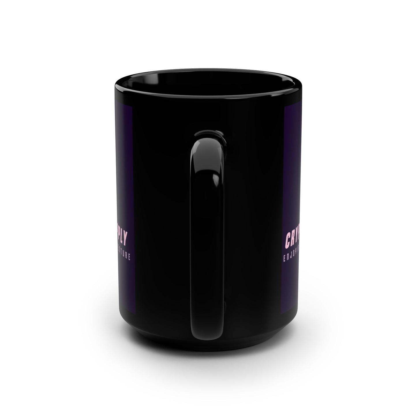 CryptidCampSupply Black 15oz Mug — Purple Bigfoot Logo Coffee Cup